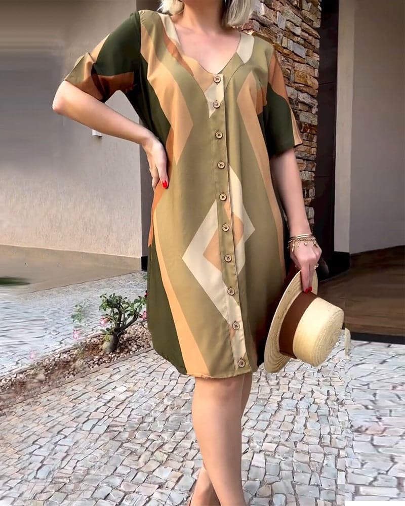 Helena - Robe chemise élégante avec col en V