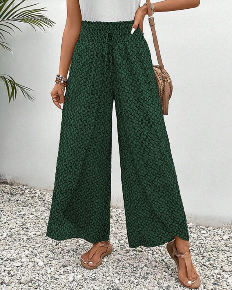 Cathy | Pantalon à motifs géométriques avec jambe évasée