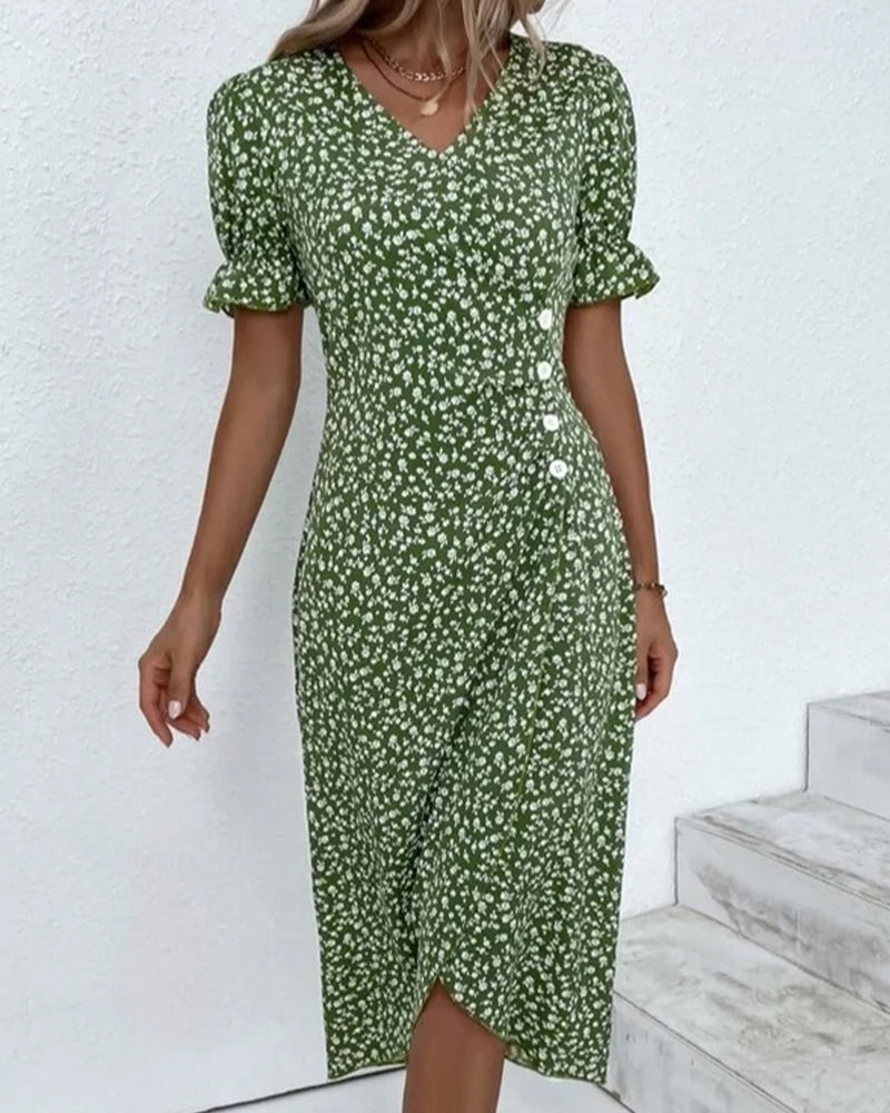 Nathalie - Robe fine à boutons