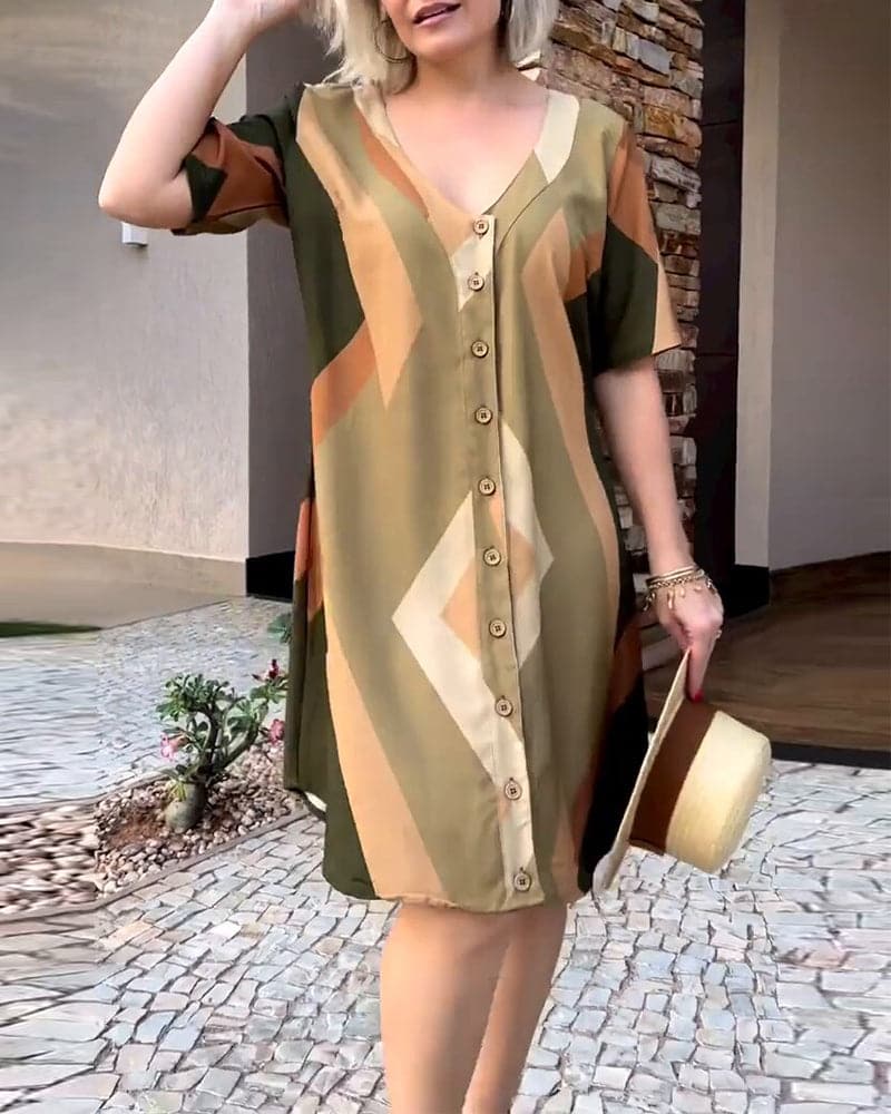 Helena - Robe chemise élégante avec col en V