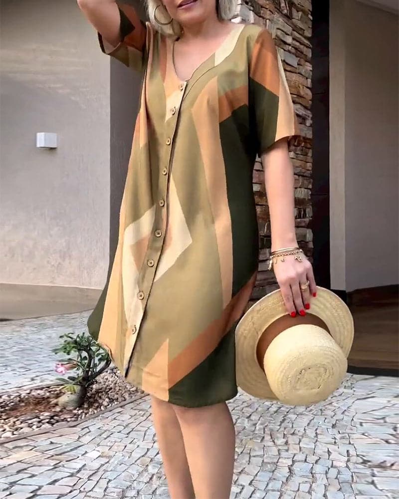 Helena - Robe chemise élégante avec col en V