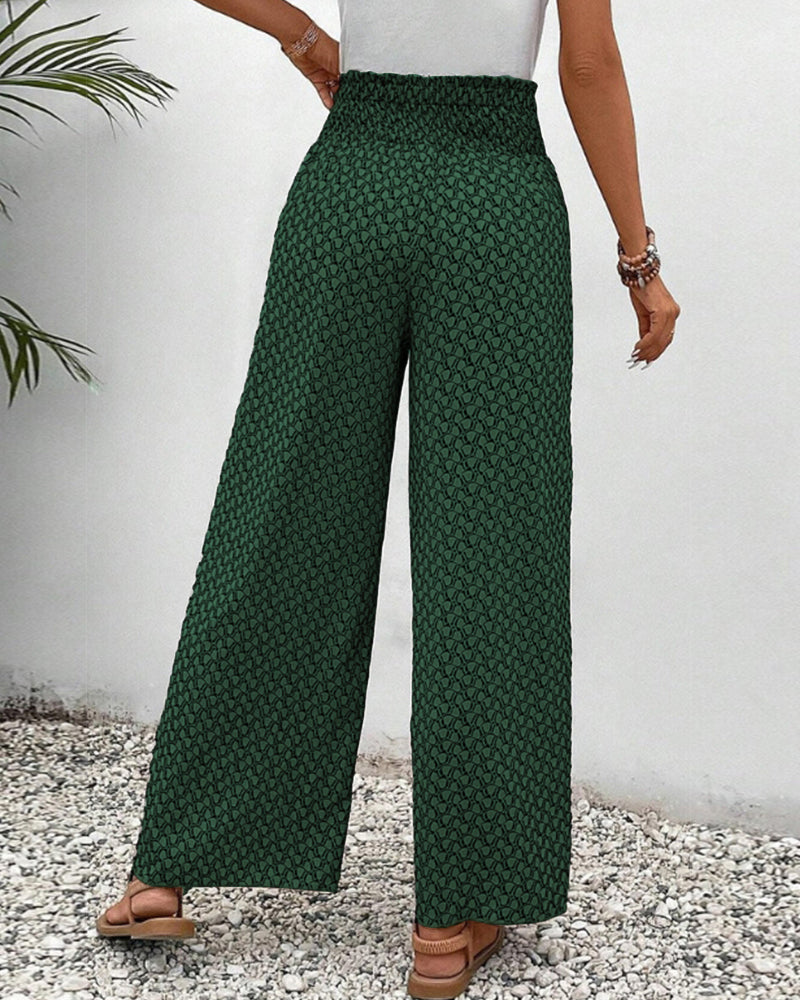 Cathy | Pantalon à motifs géométriques avec jambe évasée