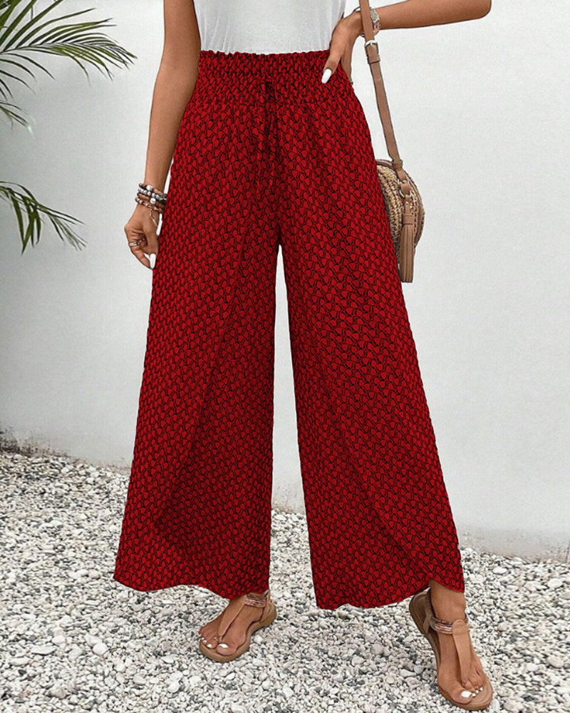 Cathy | Pantalon à motifs géométriques avec jambe évasée