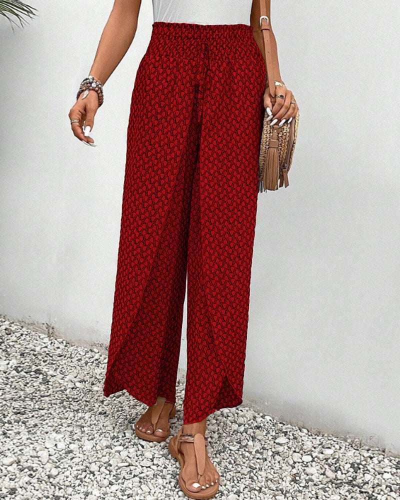 Cathy | Pantalon à motifs géométriques avec jambe évasée