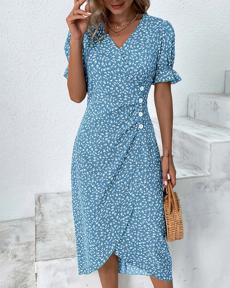 Nathalie - Robe fine à boutons