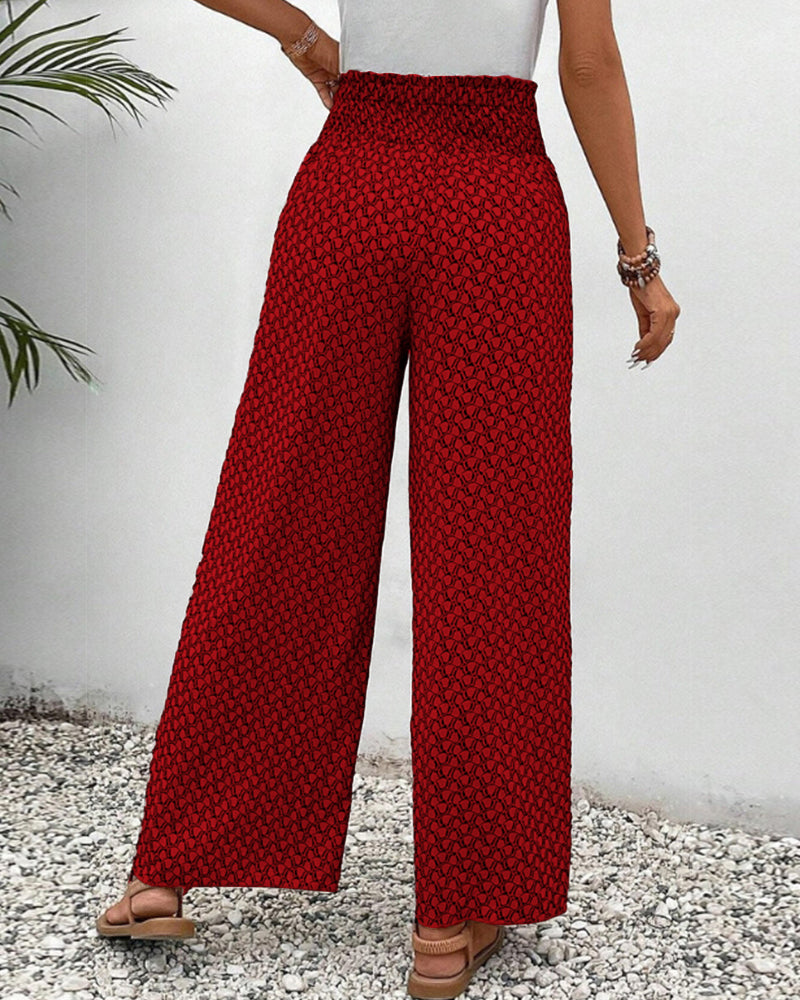 Cathy | Pantalon à motifs géométriques avec jambe évasée