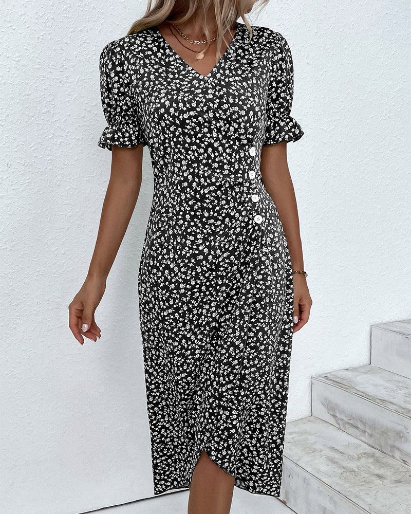 Nathalie - Robe fine à boutons