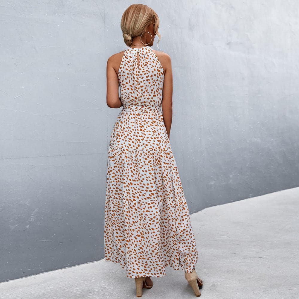 Karina - Robe d'été élégante sans manches à imprimé léopard