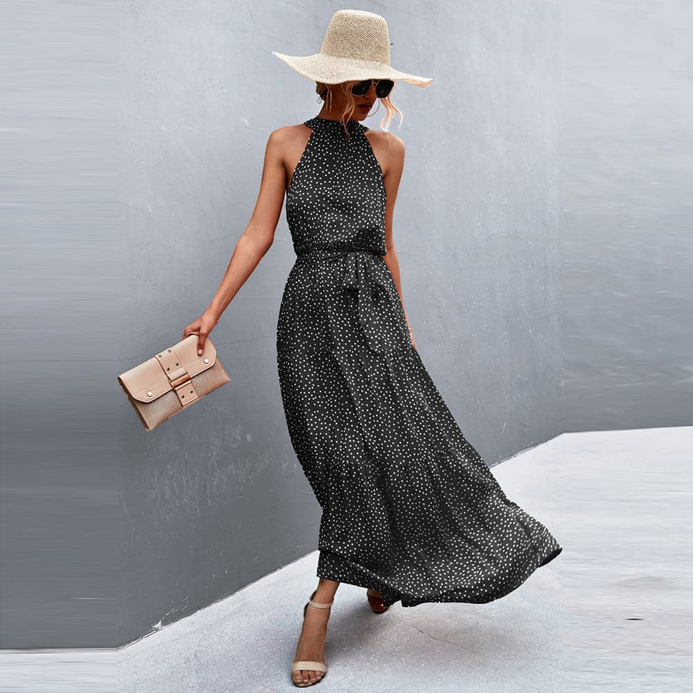 Katia - Robe d'été élégante sans manches à motif à pois
