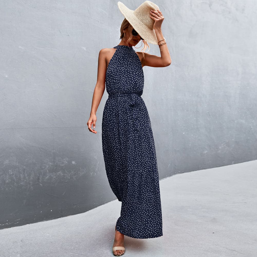 Katia - Robe d'été élégante sans manches à motif à pois