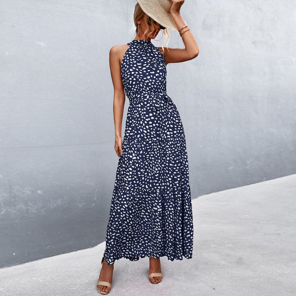 Karina - Robe d'été élégante sans manches à imprimé léopard