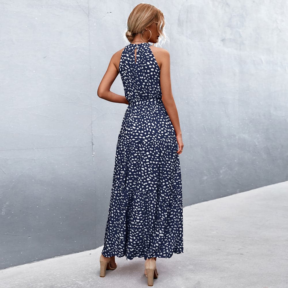 Karina - Robe d'été élégante sans manches à imprimé léopard