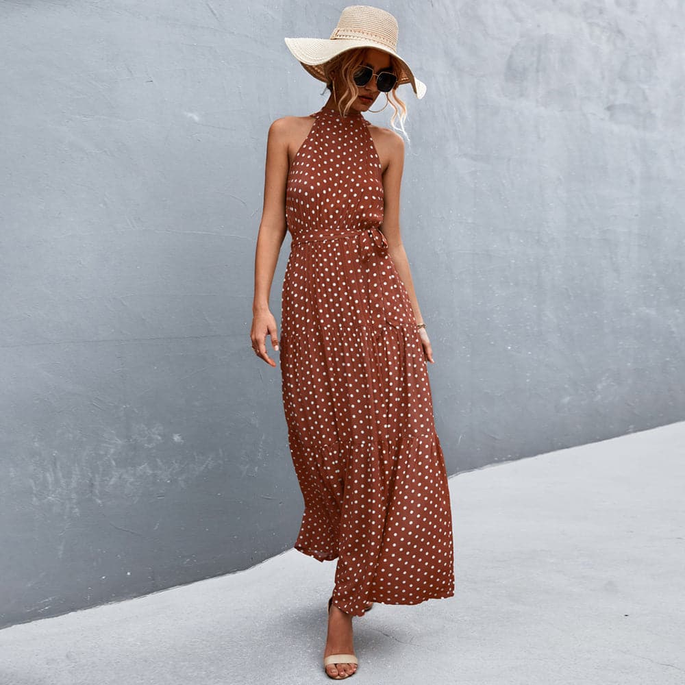 Katia - Robe d'été élégante sans manches à motif à pois