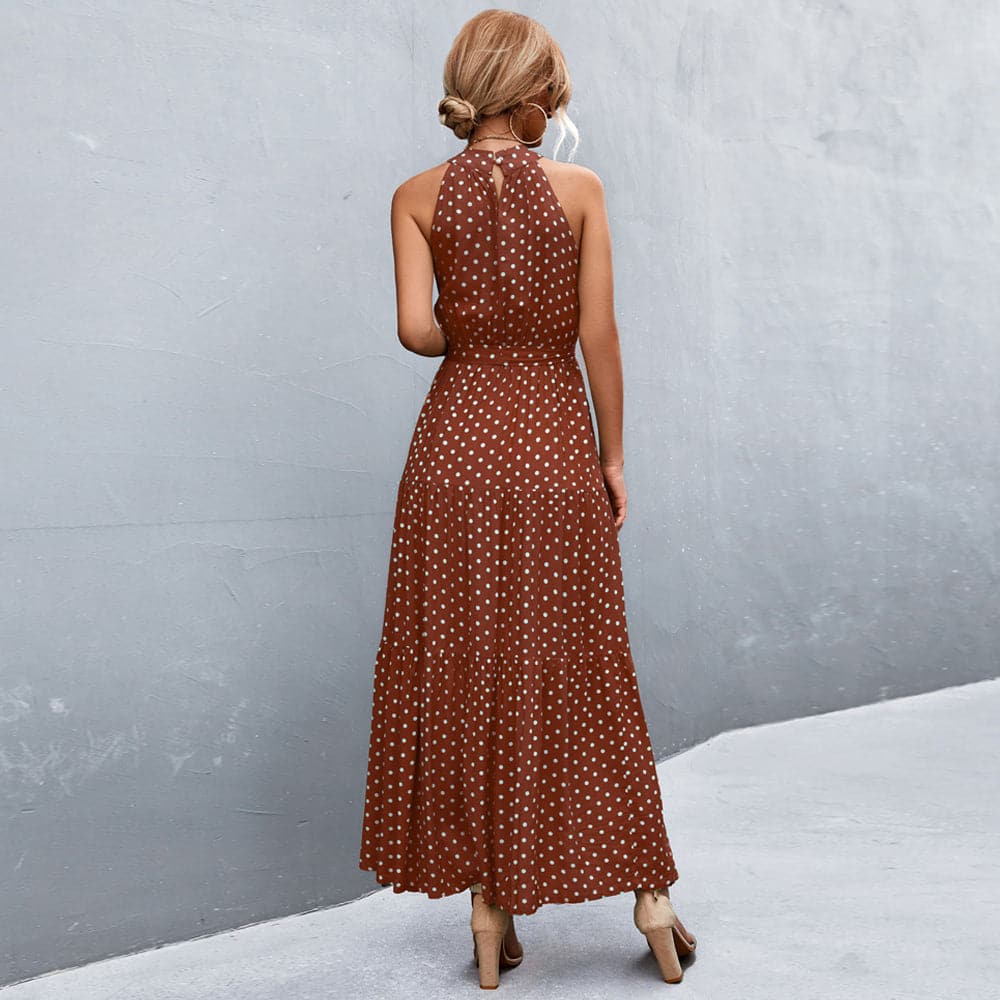 Katia - Robe d'été élégante sans manches à motif à pois