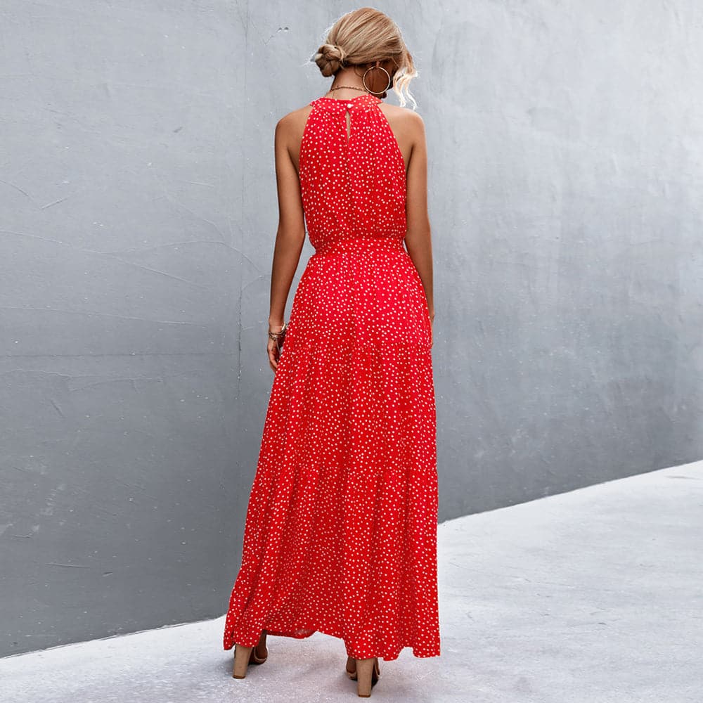 Katia - Robe d'été élégante sans manches à motif à pois