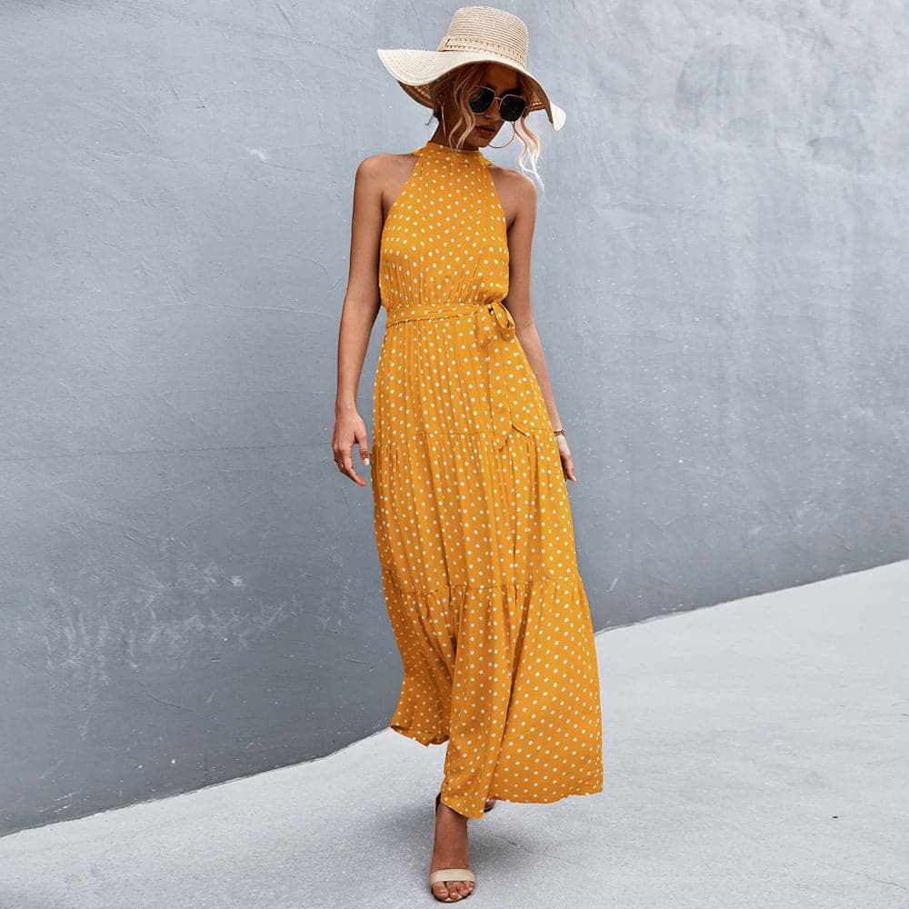 Katia - Robe d'été élégante sans manches à motif à pois