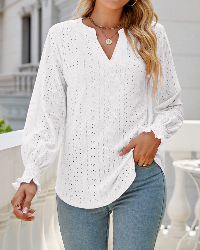 Amandine | Blouse Élégante avec Encolure en V et Couleurs Variées pour Femmes