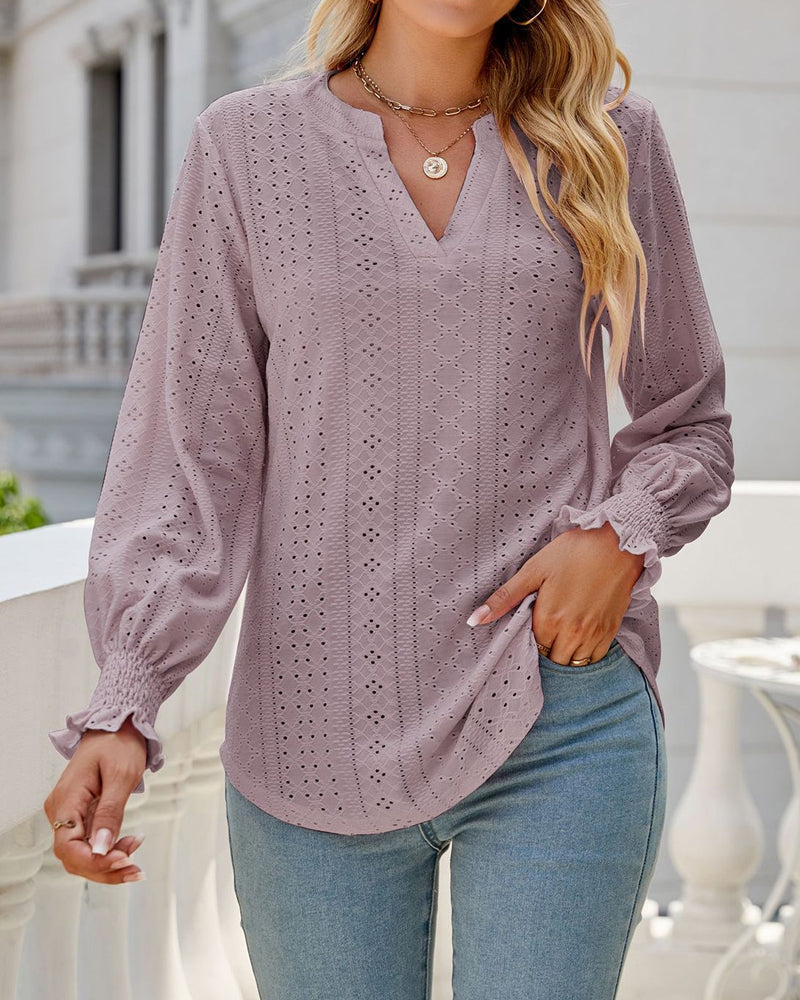 Amandine | Blouse Élégante avec Encolure en V et Couleurs Variées pour Femmes