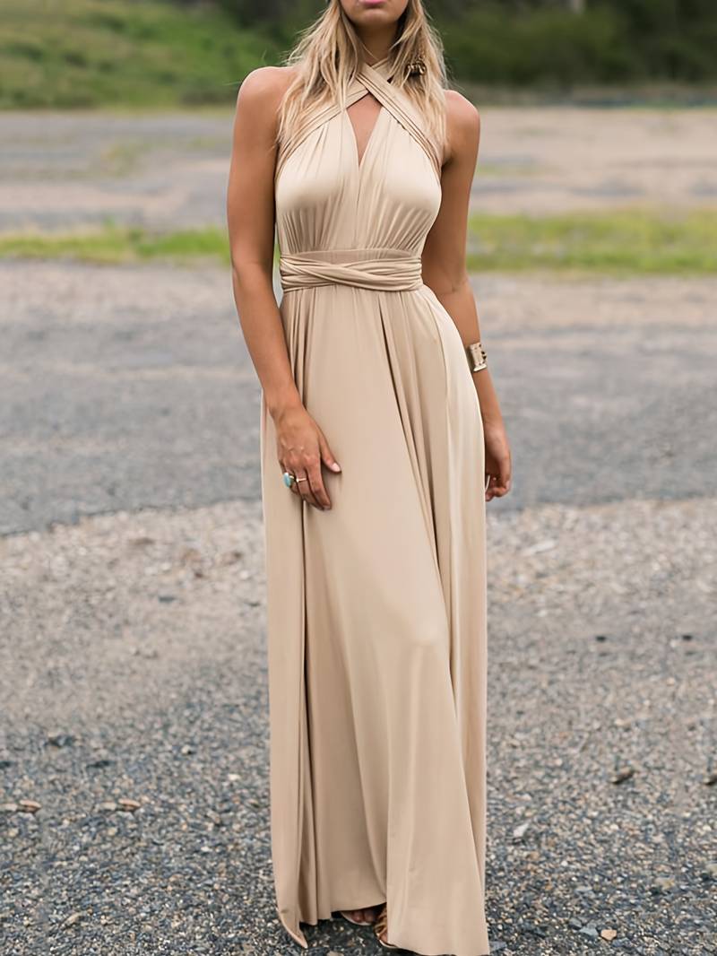 Léona | Robe longue avec Motifs Éléguants et Tissu de Haute Qualité pour Femmes