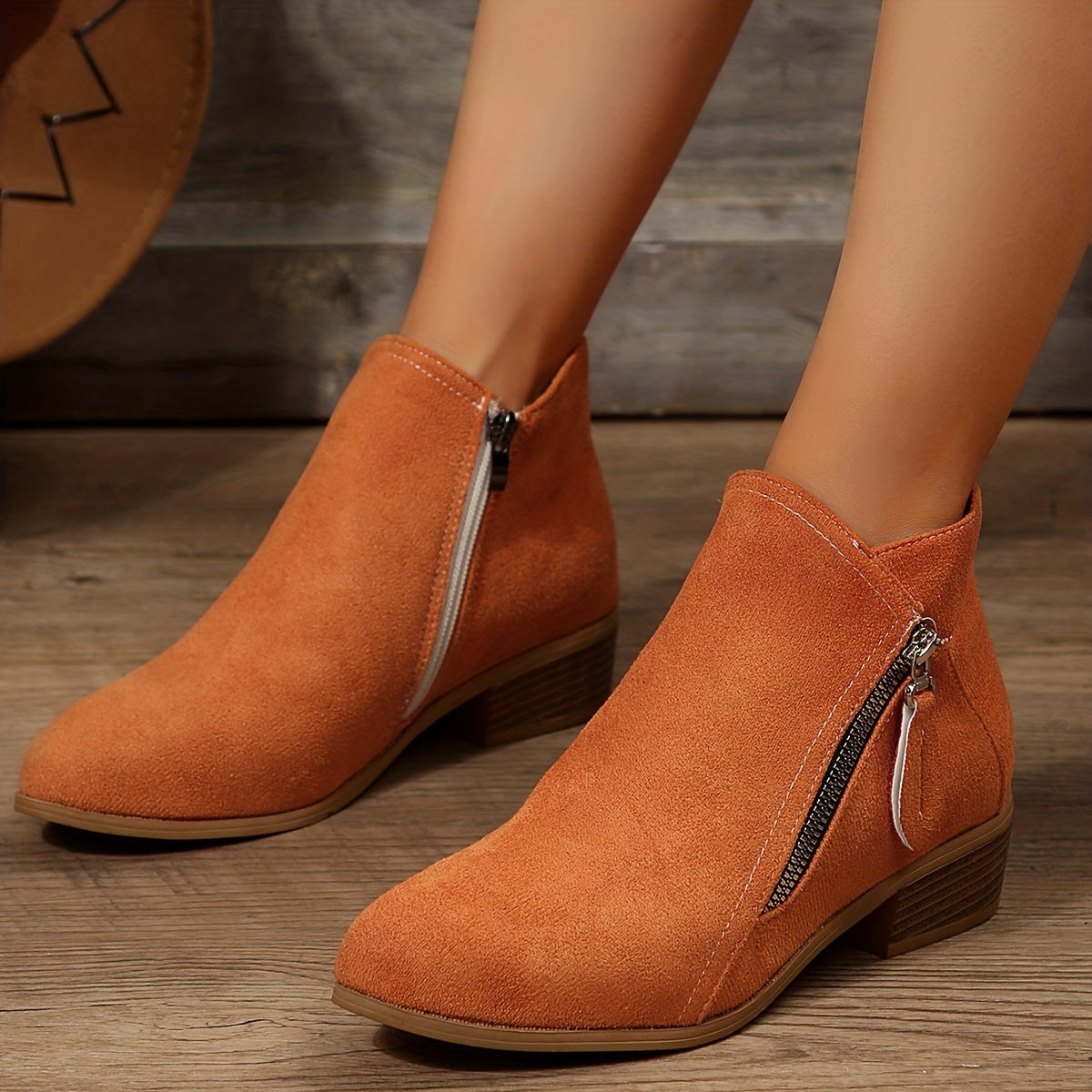 Riyettaa - Bottes élégantes à fermeture éclair pour femmes