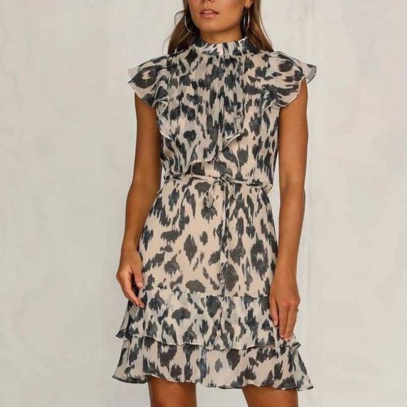 Jade - Robe élégante avec motif léopard