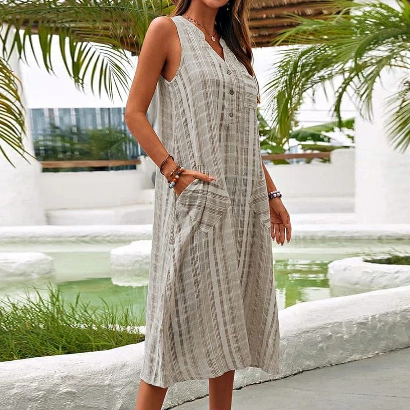 Morgane - Élégante Robe Longue avec Poches Latérales
