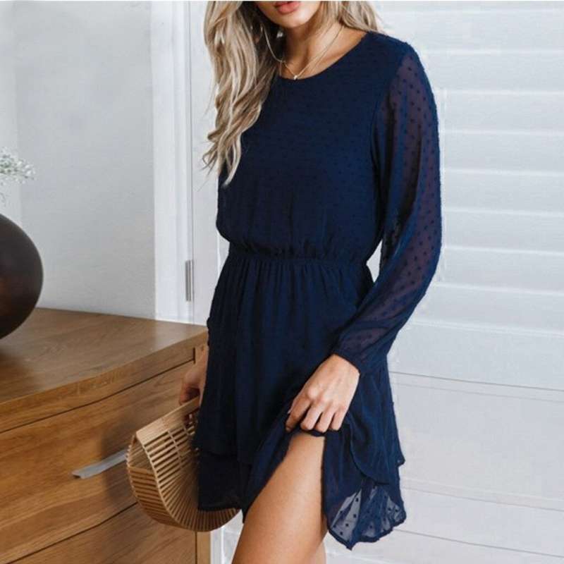 Louane - Robe d'été courte à manches longues