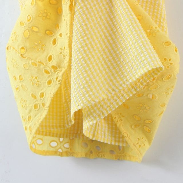 Léonie | Robe Jaune avec Broderie Élégante et Tissu de Haute Qualité pour Femmes