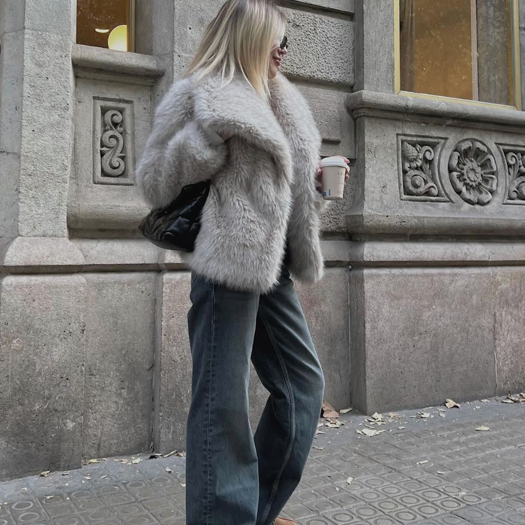 Luna | Manteau de fourrure végétalienne avec Élégance et Doublure Confortable pour Femmes
