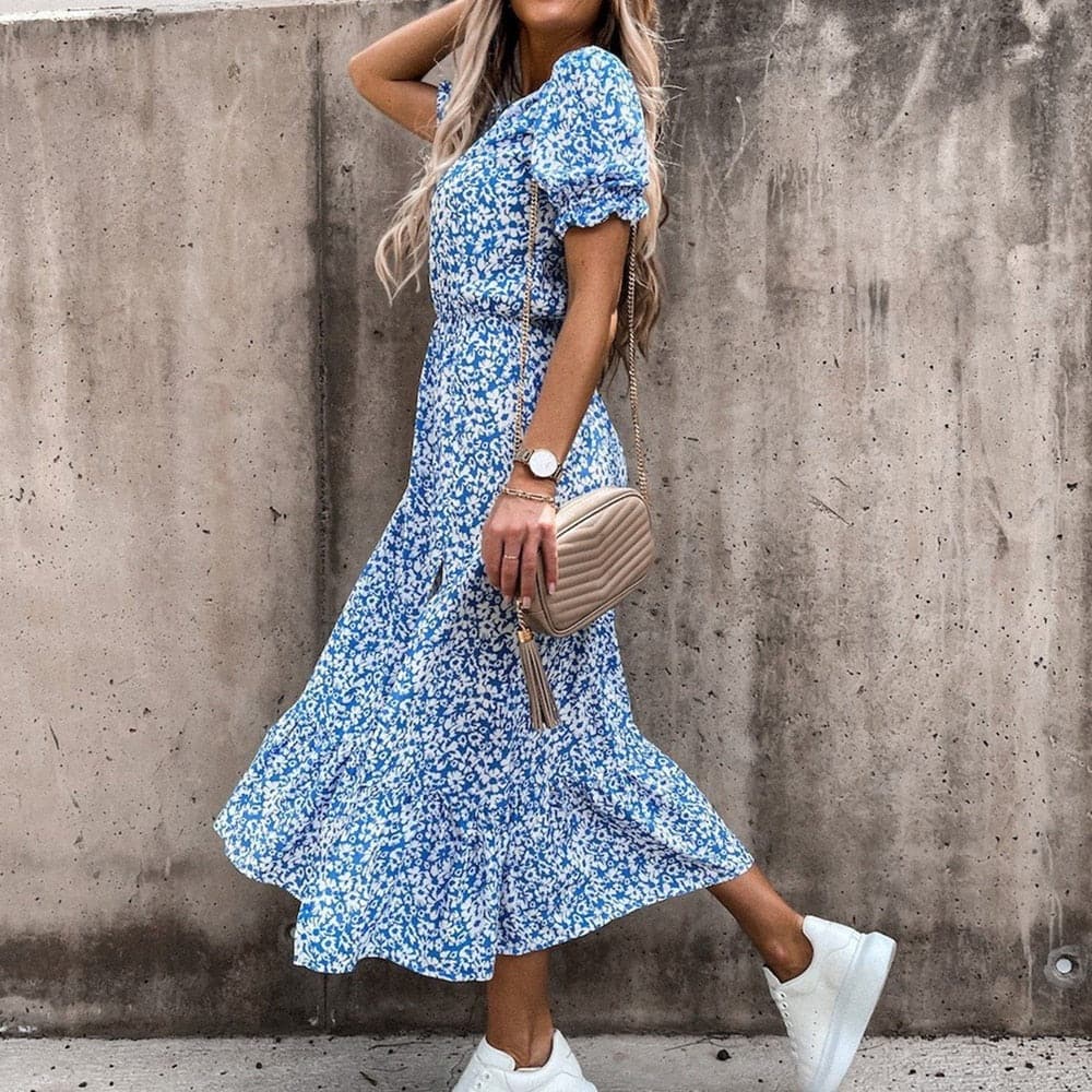 Mia - Robe élégante en coton à motif
