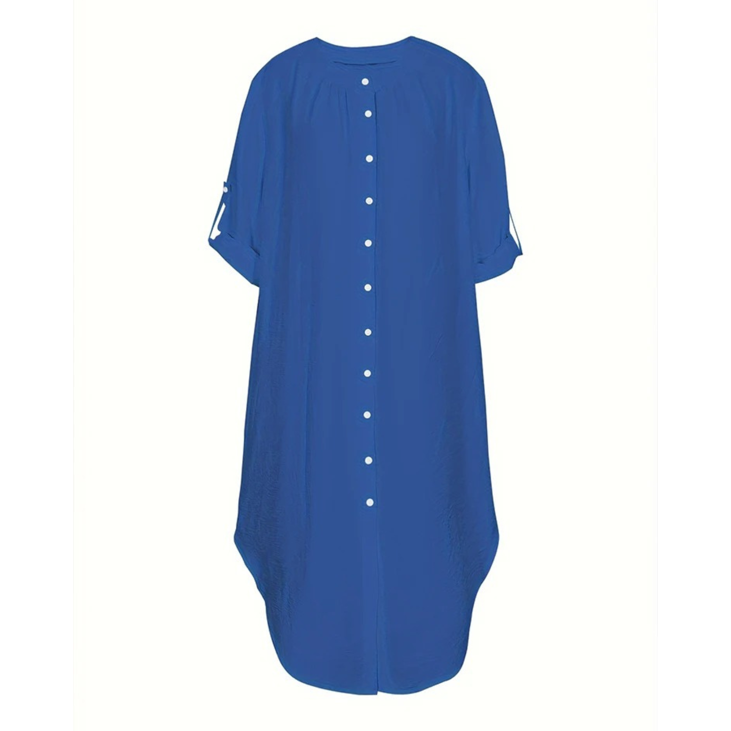 Clarissa - Robe chemise longue avec col en V et fente haute