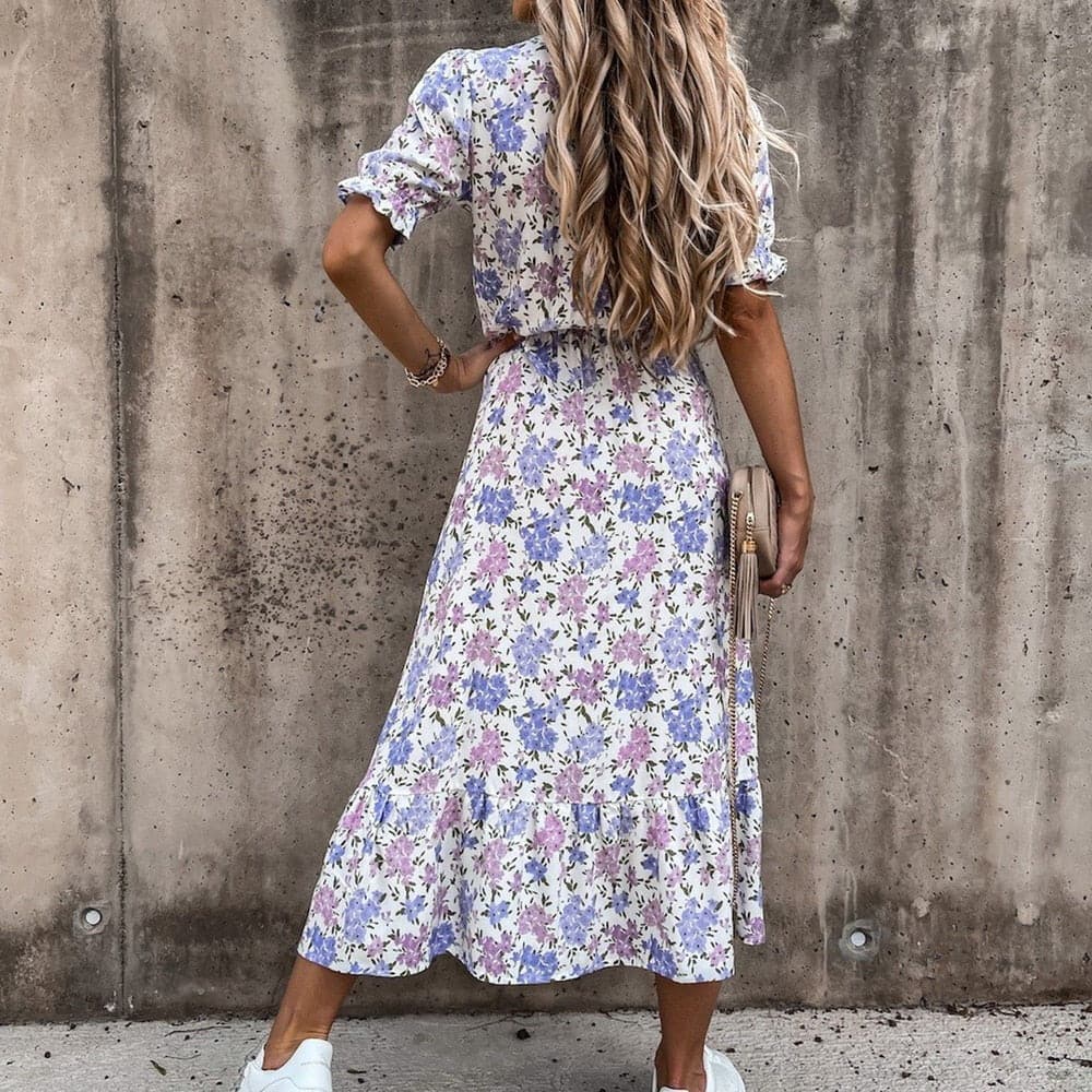 Mia - Robe élégante en coton à motif