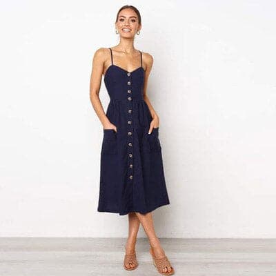 Luna - Robe ample élégante avec bretelles spaghetti
