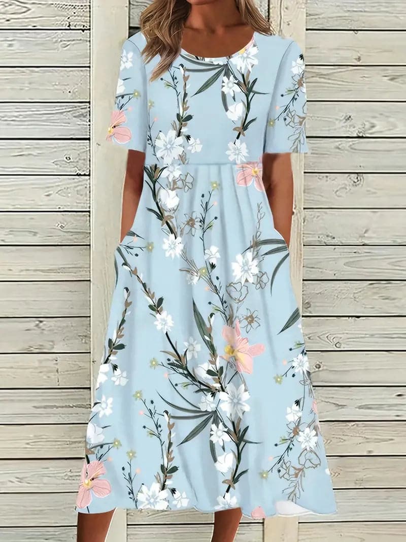 Renta - Robe ample à motif floral