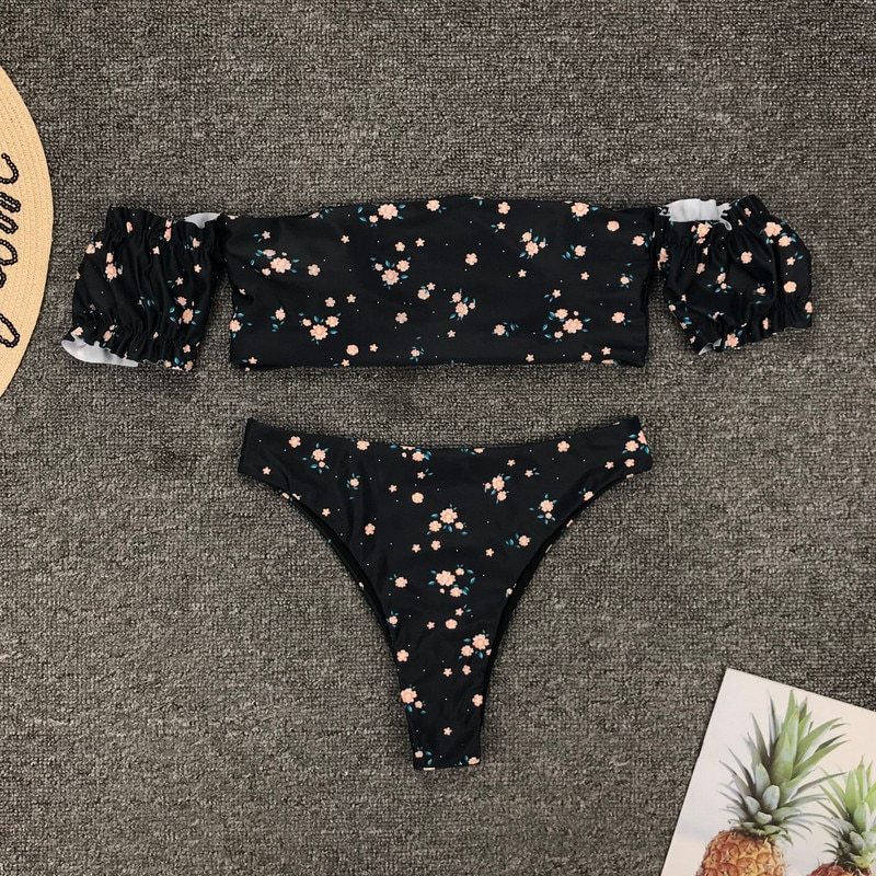 Luna | Bikini Floral avec Tissu Luxueux et Bretelles Réglables pour Femmes
