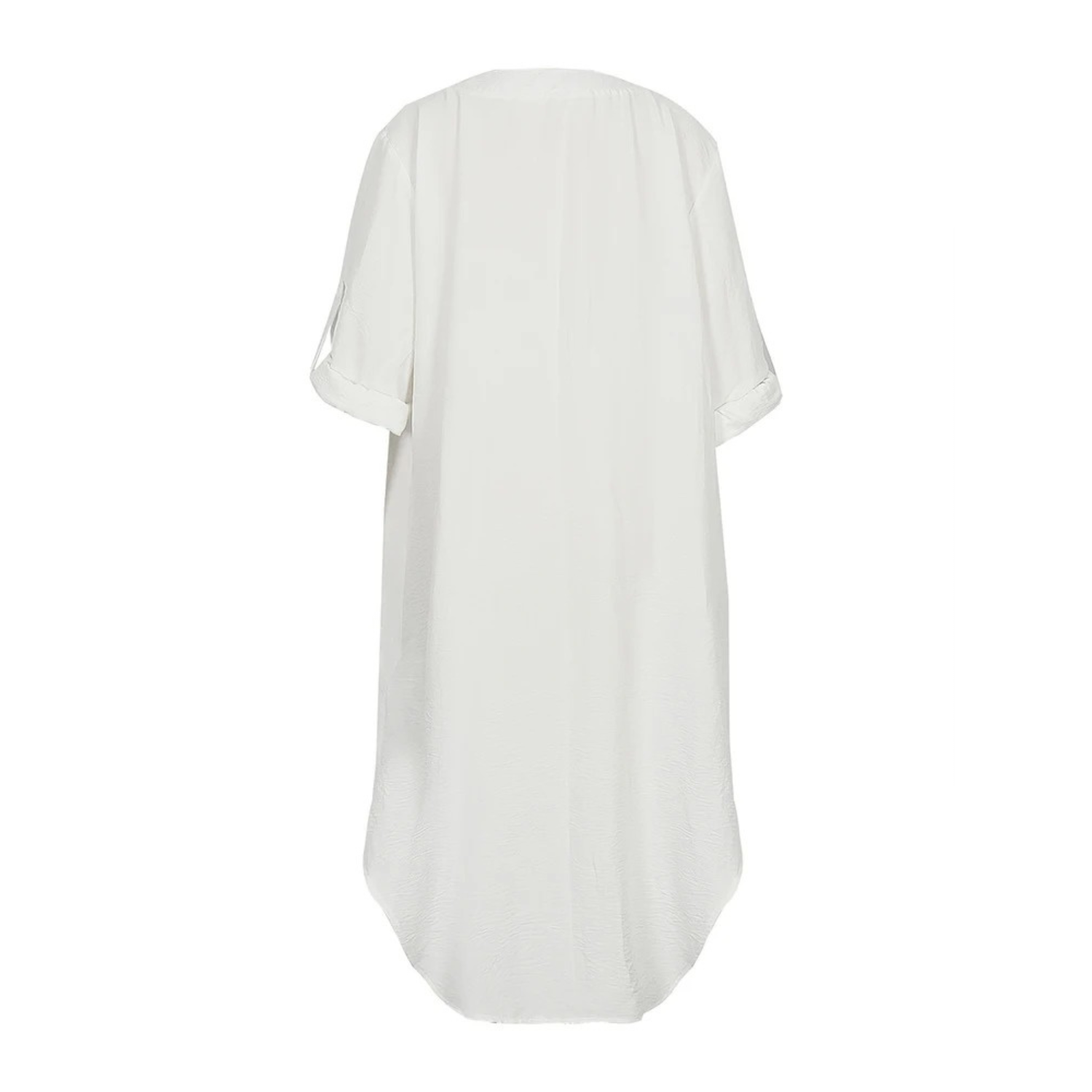 Clarissa - Robe chemise longue avec col en V et fente haute