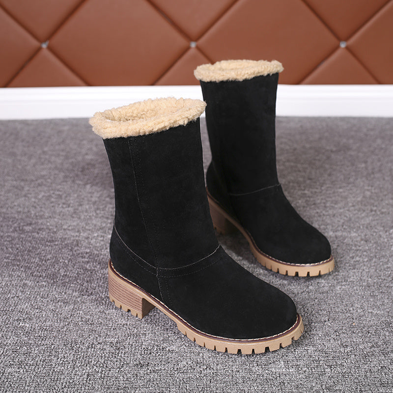 Lotte | Bottines élégantes en duvet à talons hauts