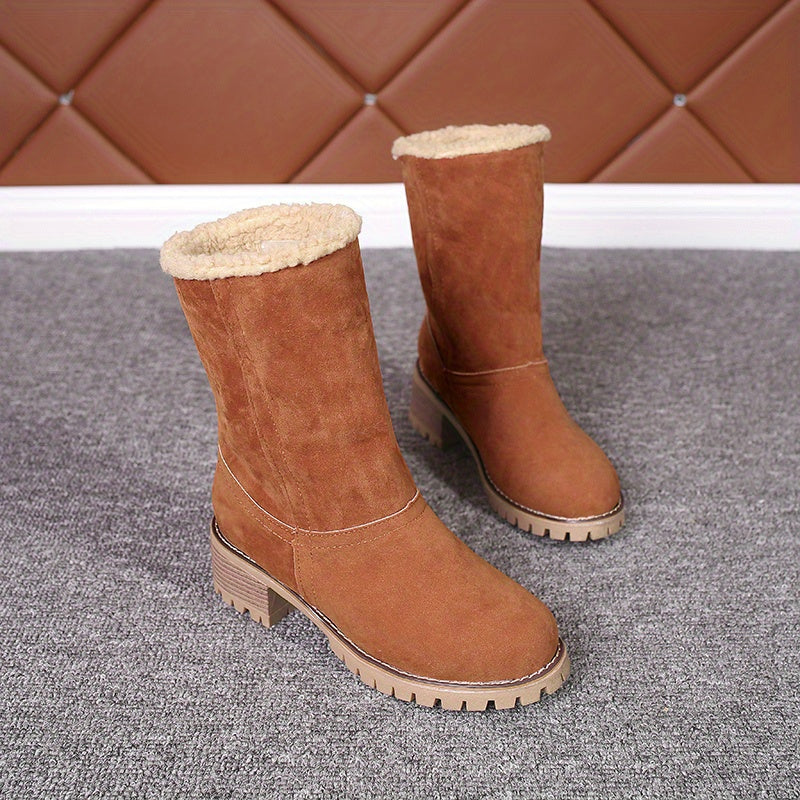 Lotte | Bottines élégantes en duvet à talons hauts