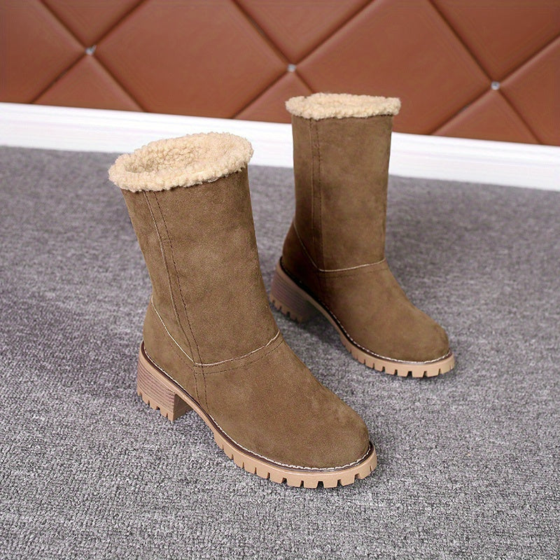 Lotte | Bottines élégantes en duvet à talons hauts
