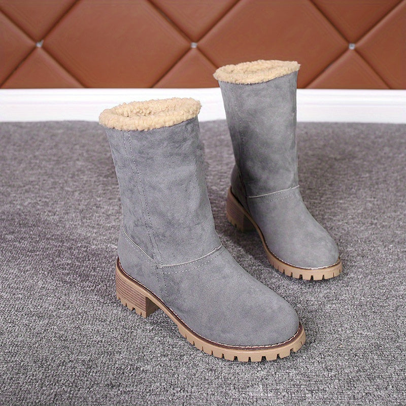 Lotte | Bottines élégantes en duvet à talons hauts