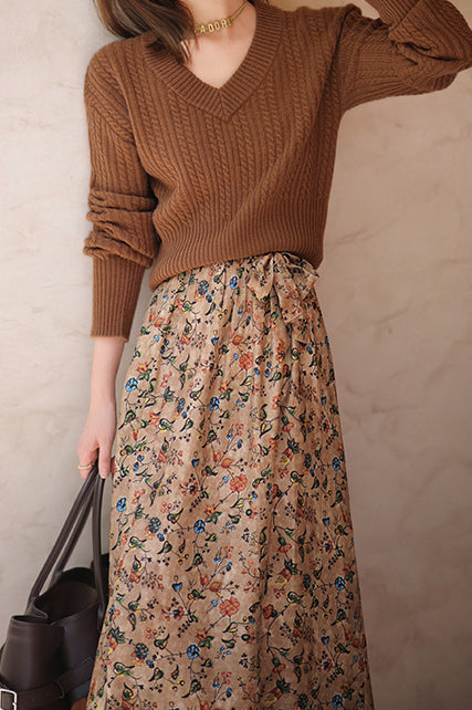Sienna | Pull avec Imprimé Aran et Épaules Tombantes pour Femmes