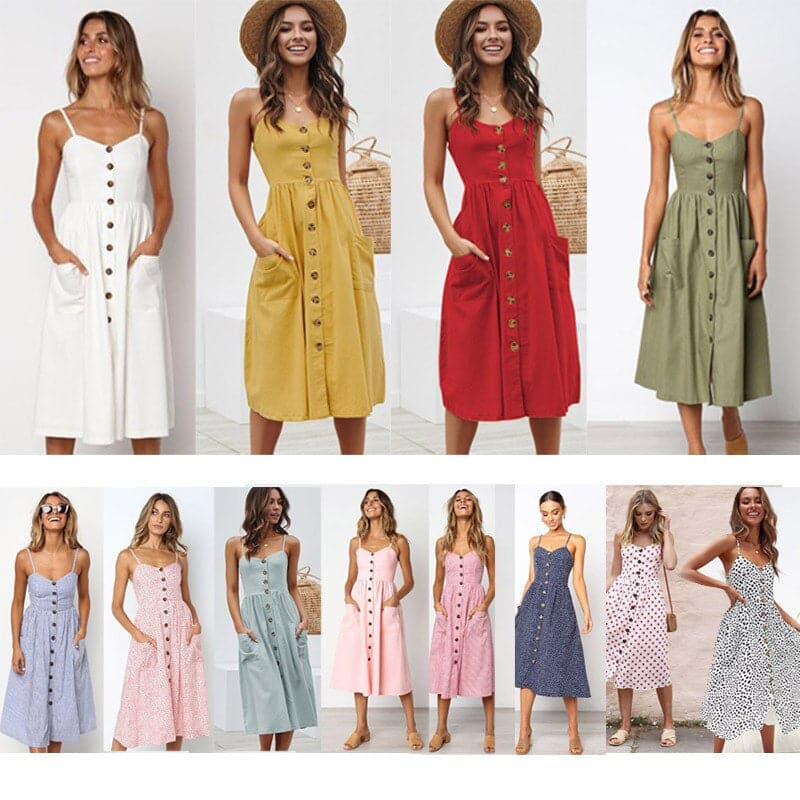 Luna - Robe ample élégante avec bretelles spaghetti