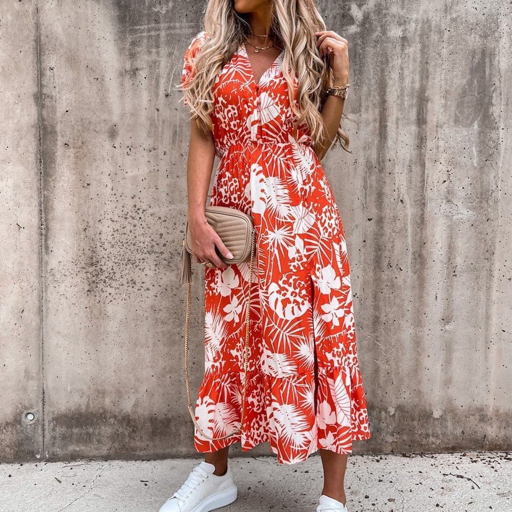 Mia - Robe élégante en coton à motif