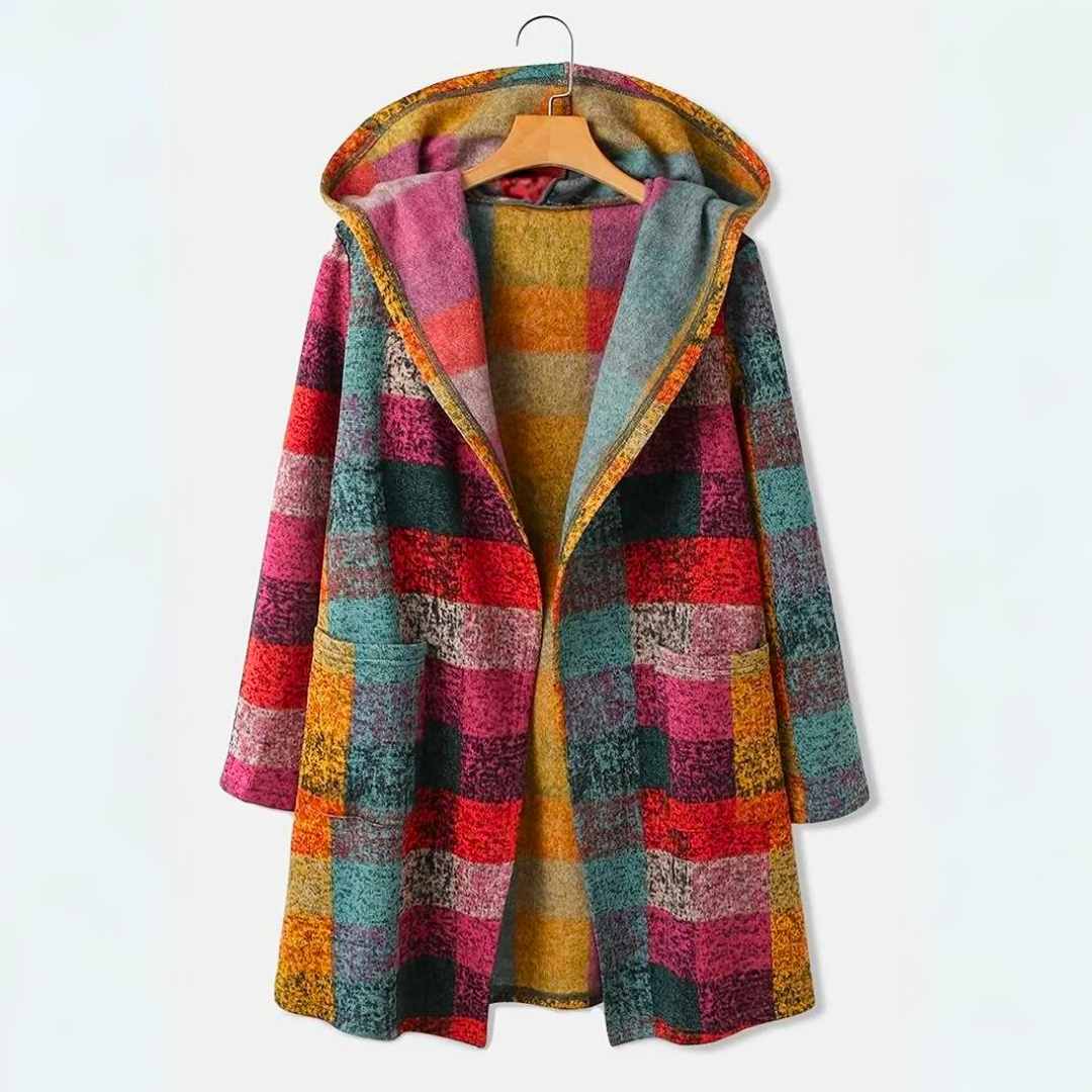 Isolde | Cardigan avec Motif Multicolore et Capuche Élégante pour Femmes