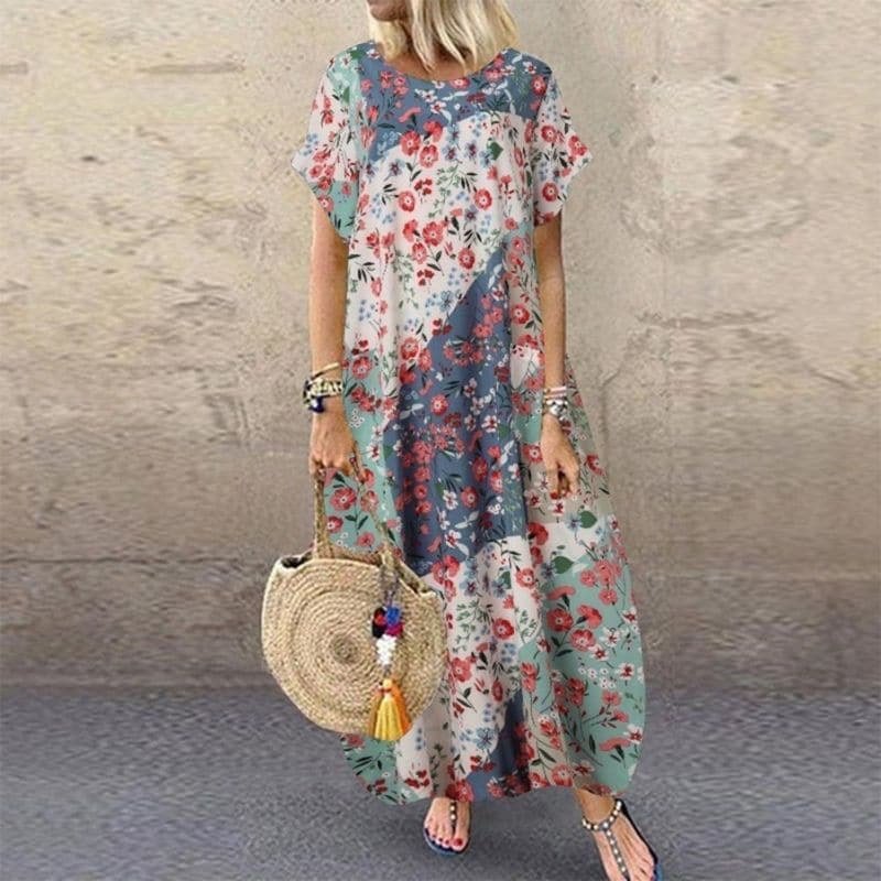Zoé - Robe longue élégante à motif moderne