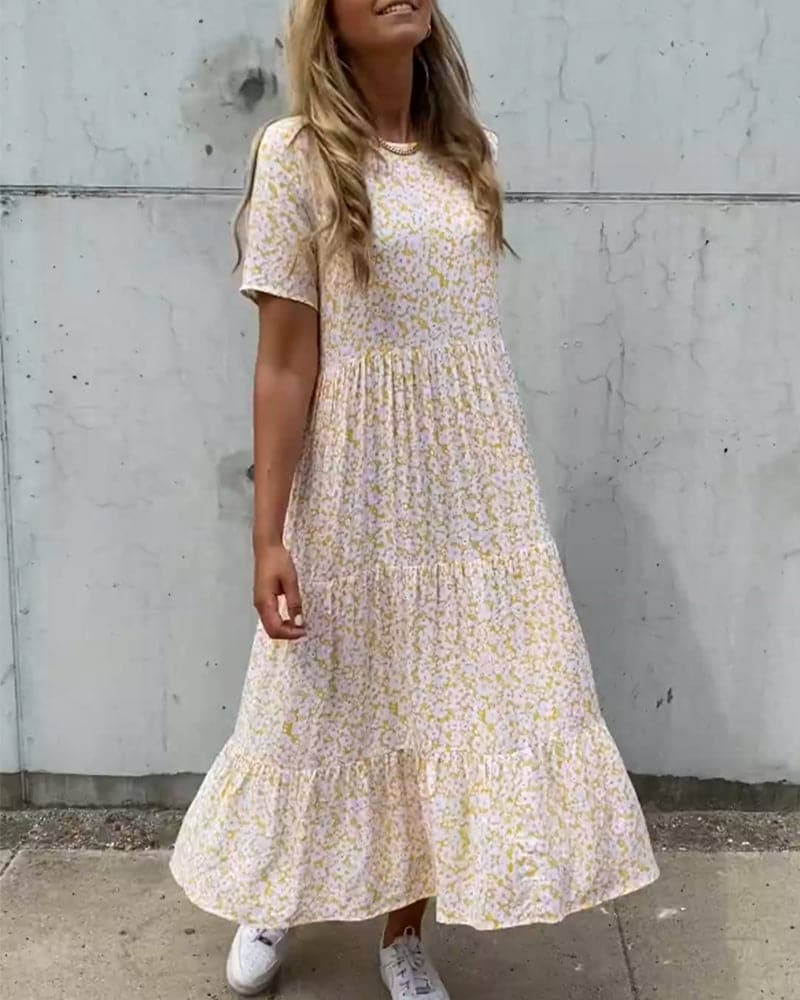 Remi - Robe d'été à col rond et motif floral