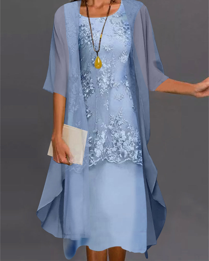 Shiloh - Robe deux pièces élégante en mousseline de soie