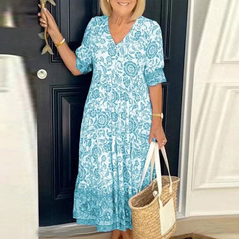 Jenna - Magnifique robe en coton avec de beaux motifs