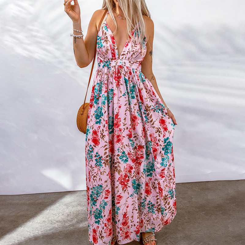 Katalina - Robe femme élégante mode Ibiza avec imprimé floral