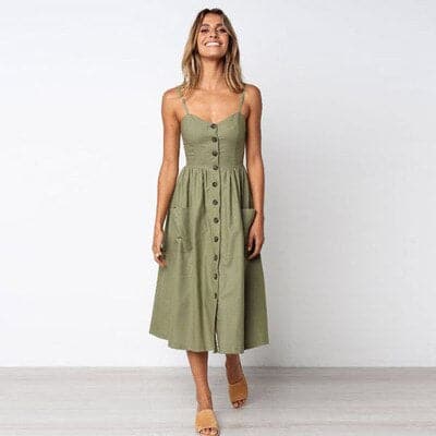 Luna - Robe ample élégante avec bretelles spaghetti